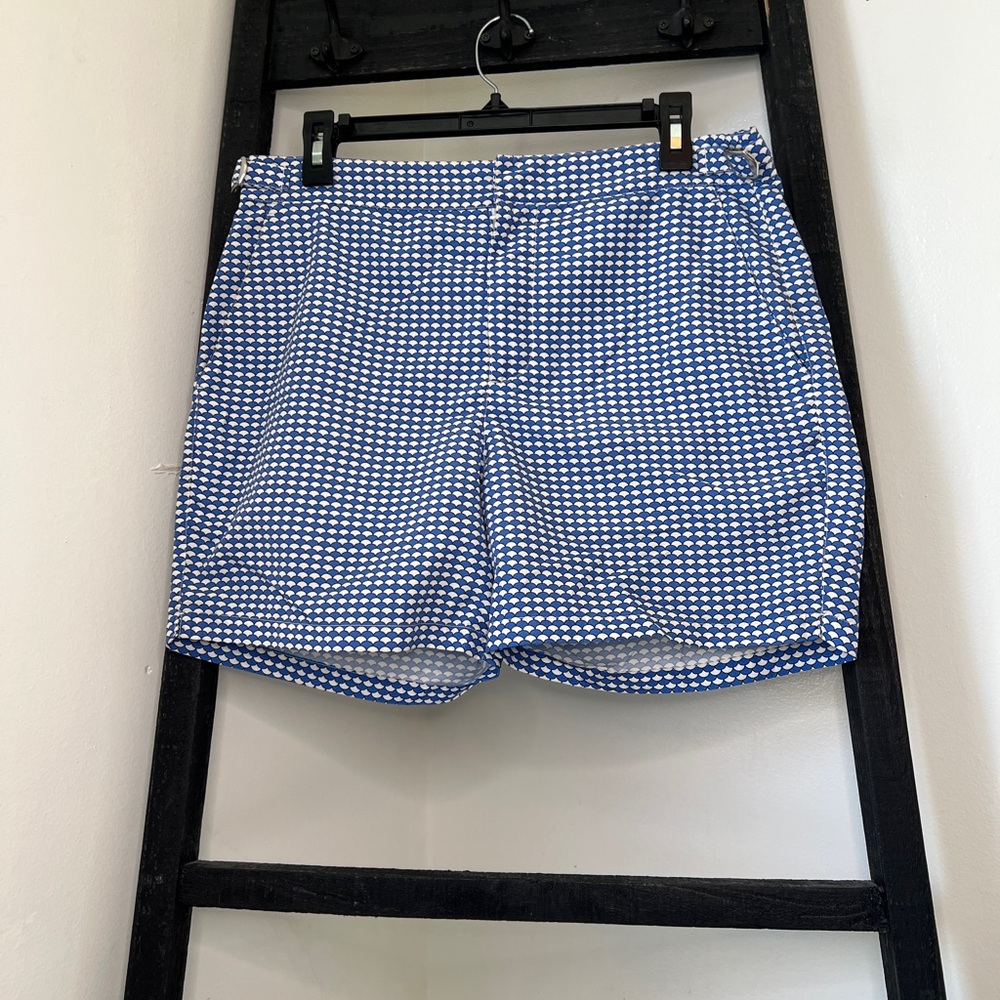 Reiss Navy and White Geometric Swim Trunks